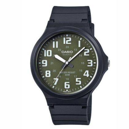 Casio General MW-240-3BV Black Resin Band Men Watch